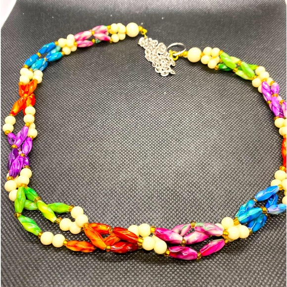 Sarah Coventry Signed Necklace Vintage Rainbow Colourful. - Picture 1 of 2